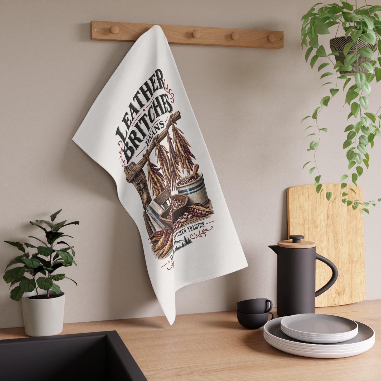 Leather Britches Beans Tea Towel — Rustic Appalachian Kitchen Decor