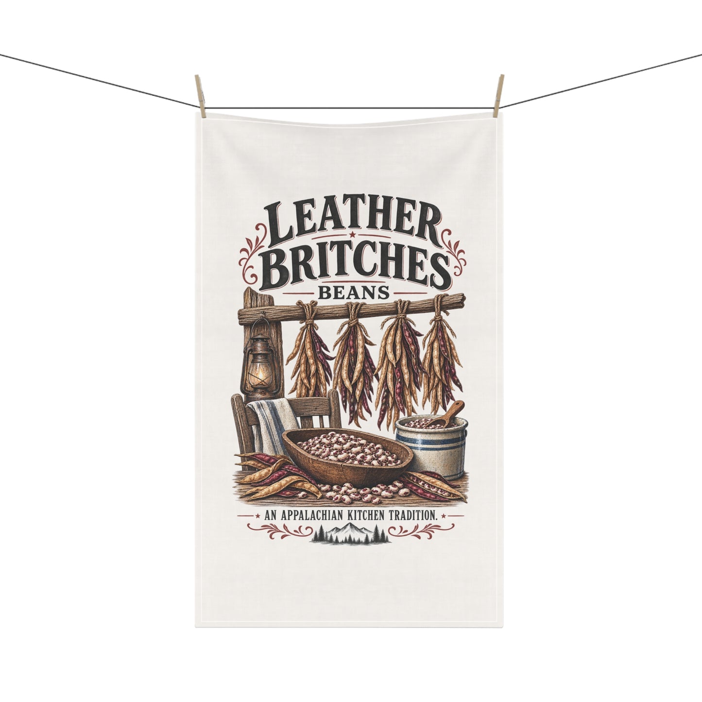 Leather Britches Beans Tea Towel — Rustic Appalachian Kitchen Decor