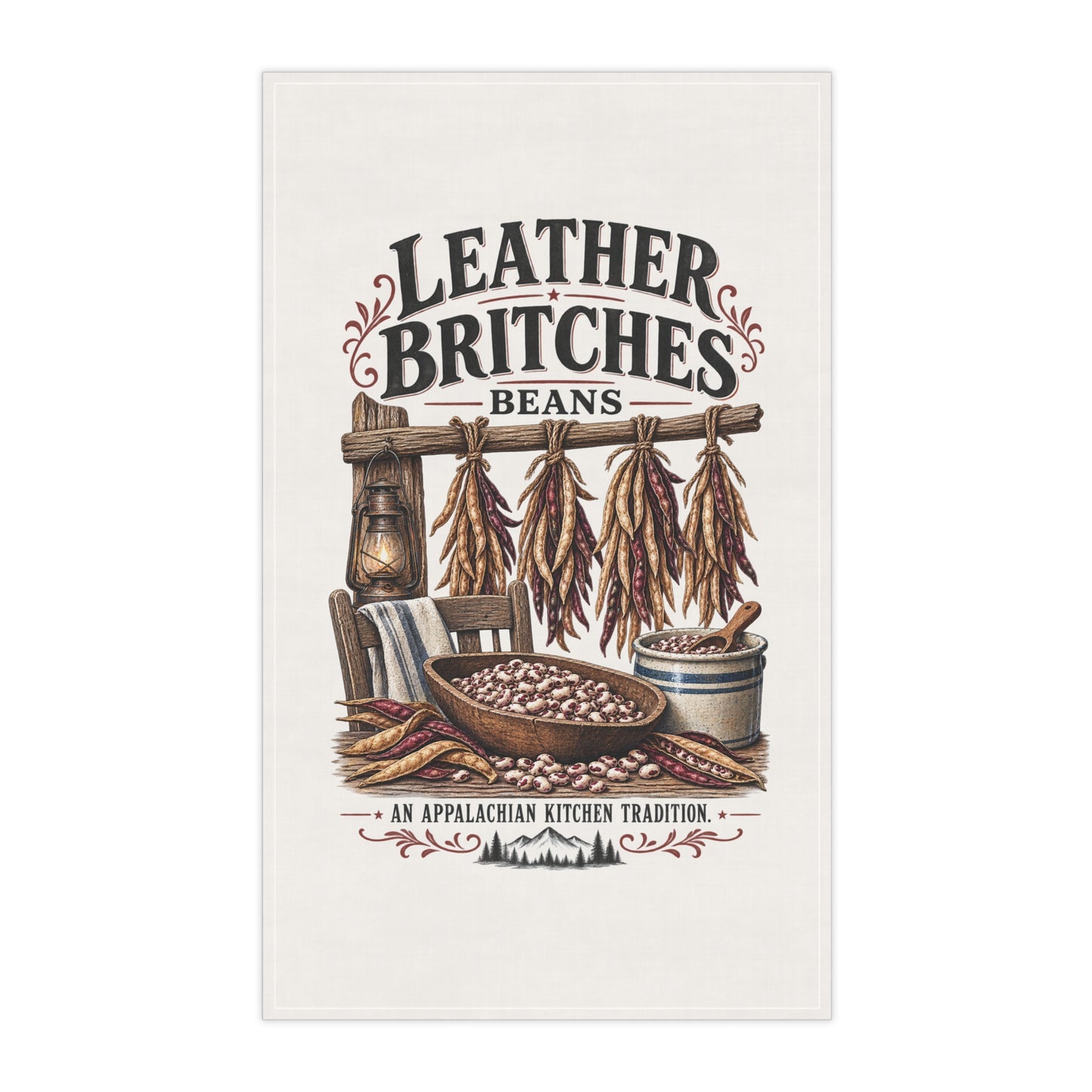 Leather Britches Beans Tea Towel — Rustic Appalachian Kitchen Decor