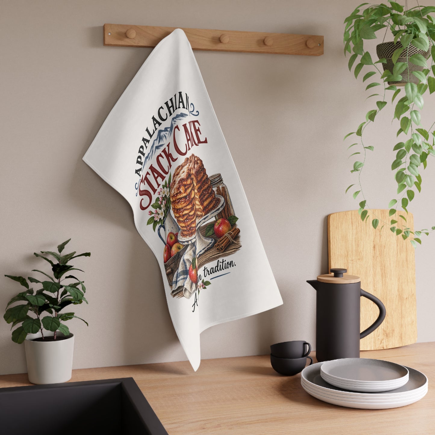 Appalachian Stack Cake Tea Towel — 'A Mountain Tradition' Kitchen Linen